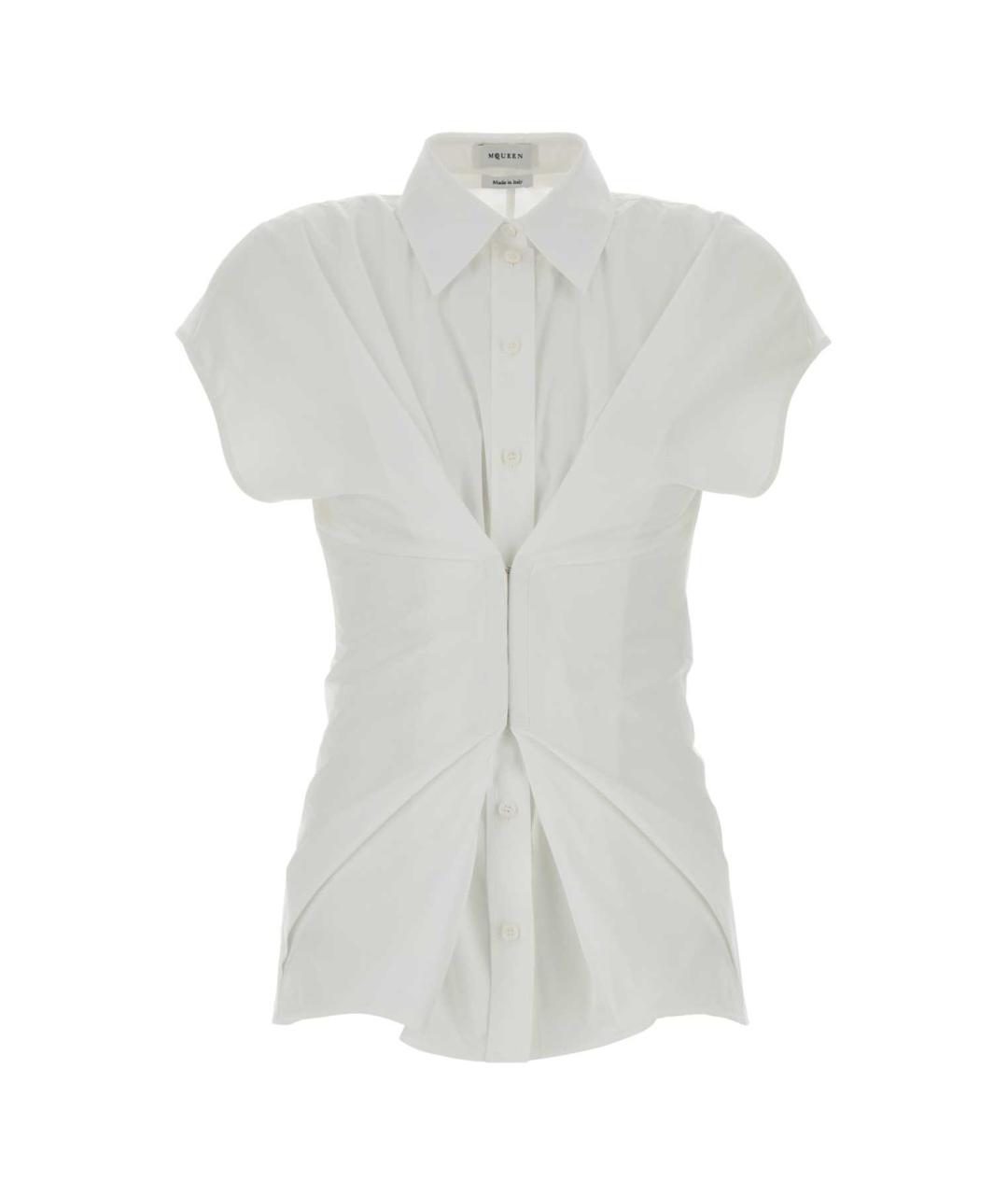 ALEXANDER MCQUEEN Белая хлопковая рубашка, фото 1