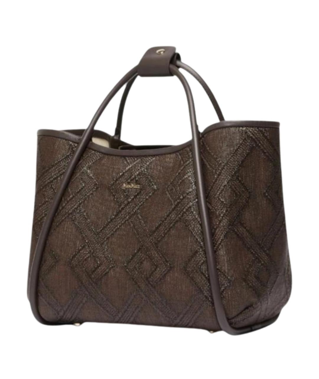 MAX MARA Коричневая синтетическая сумка тоут, фото 1