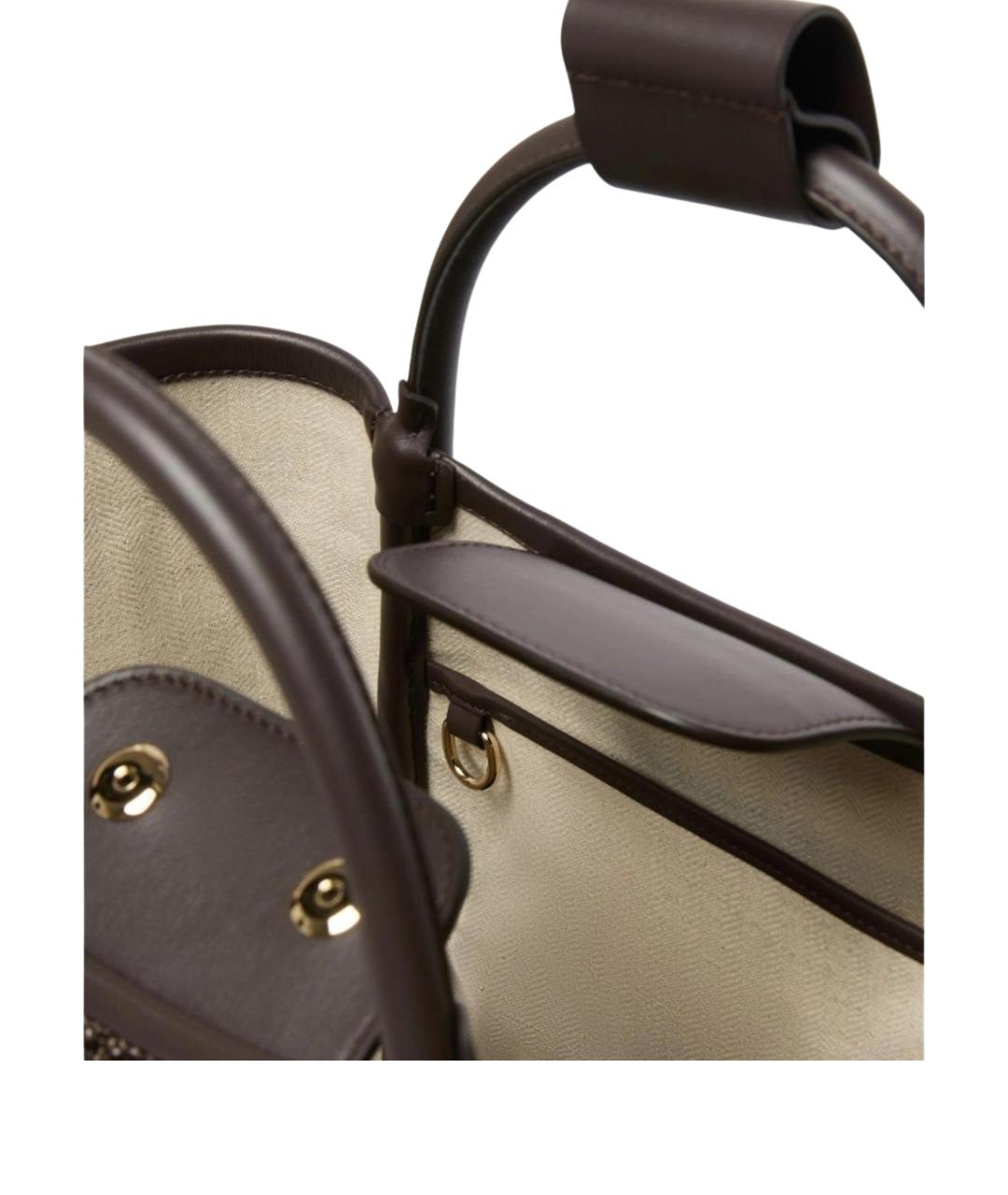 MAX MARA Коричневая синтетическая сумка тоут, фото 5