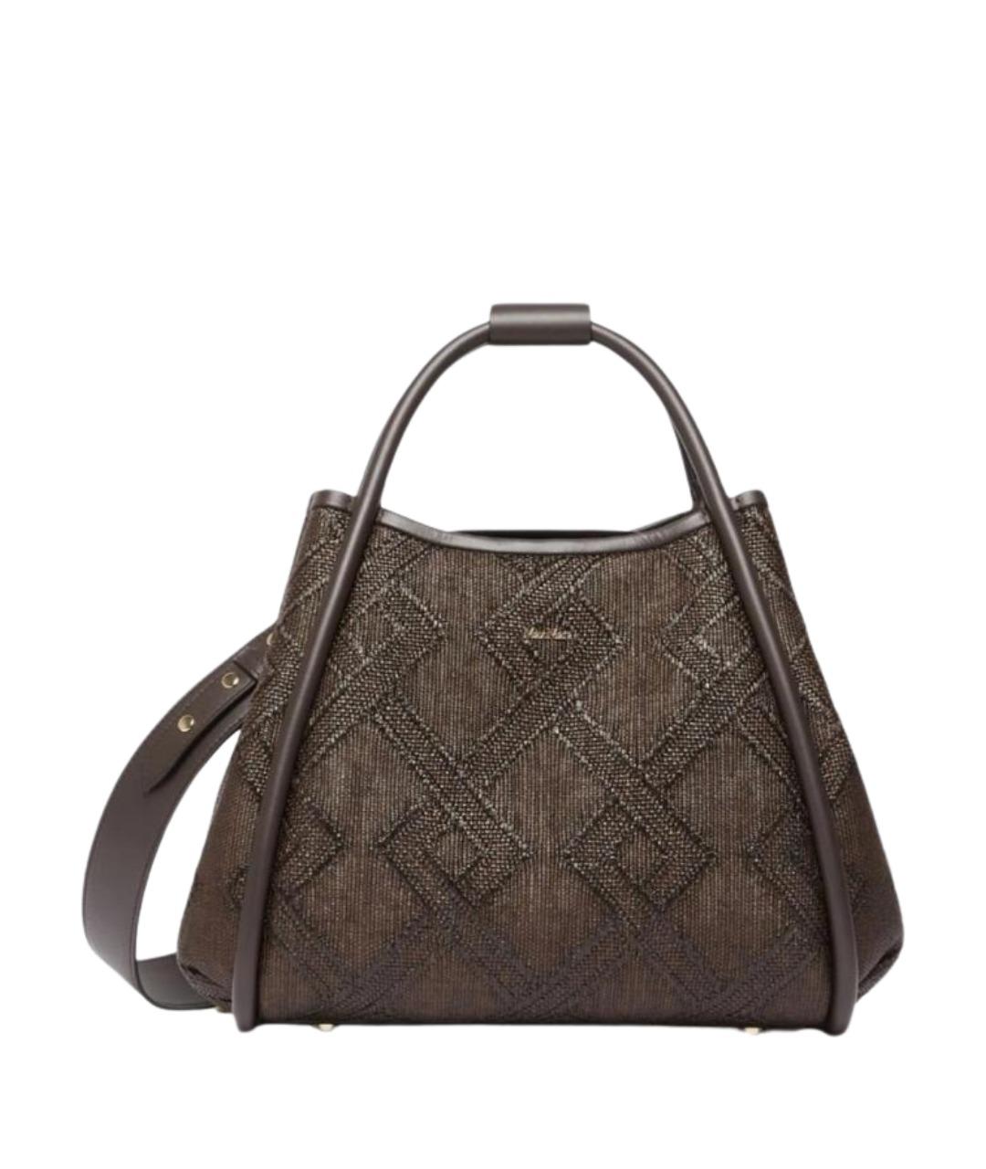 MAX MARA Коричневая синтетическая сумка тоут, фото 3