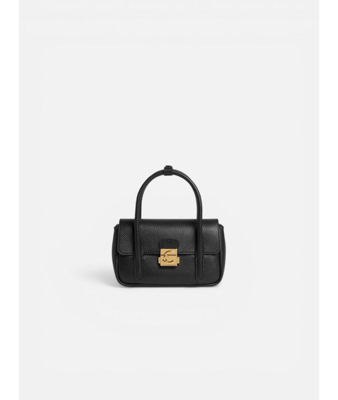 COCCINELLE Черная кожаная сумка с короткими ручками, фото 5