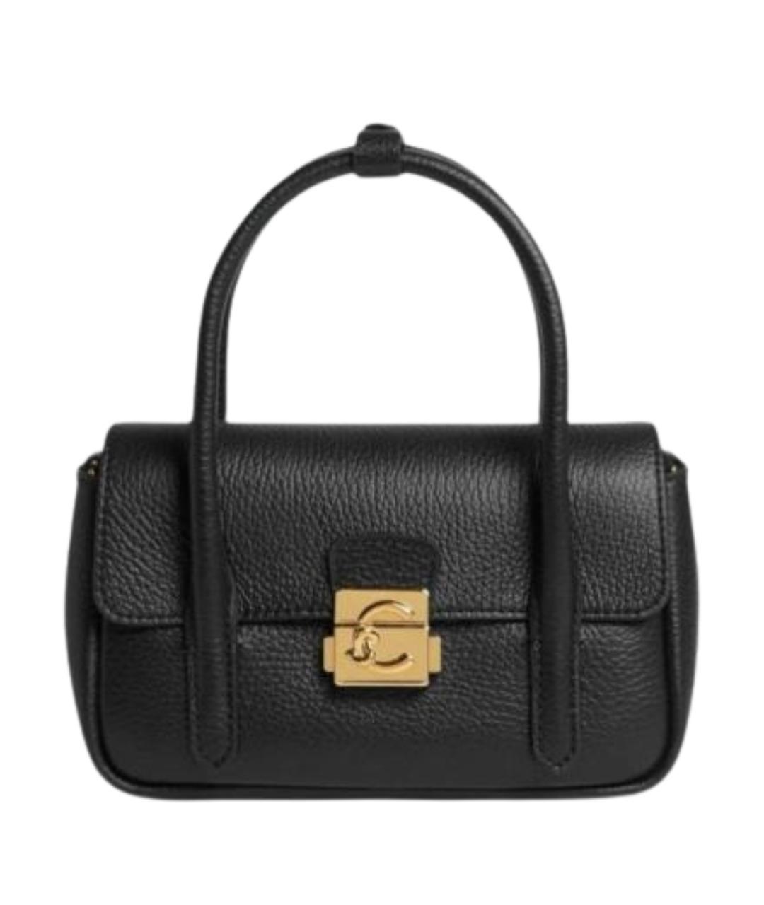 COCCINELLE Черная кожаная сумка с короткими ручками, фото 1