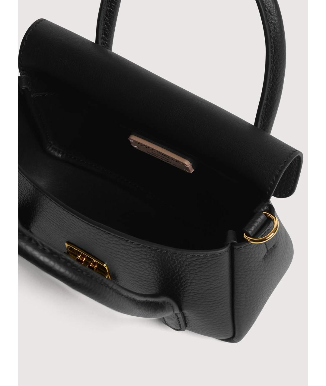 COCCINELLE Черная кожаная сумка с короткими ручками, фото 3