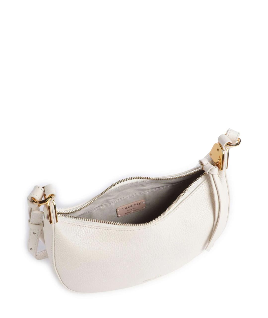 COCCINELLE Белая кожаная сумка через плечо, фото 3