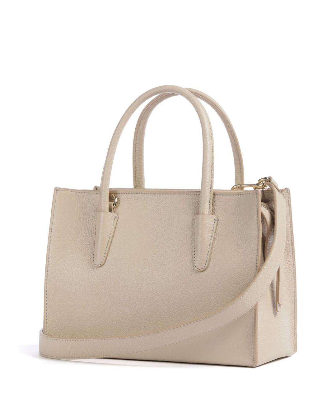 COCCINELLE Бежевая кожаная сумка с короткими ручками, фото 2