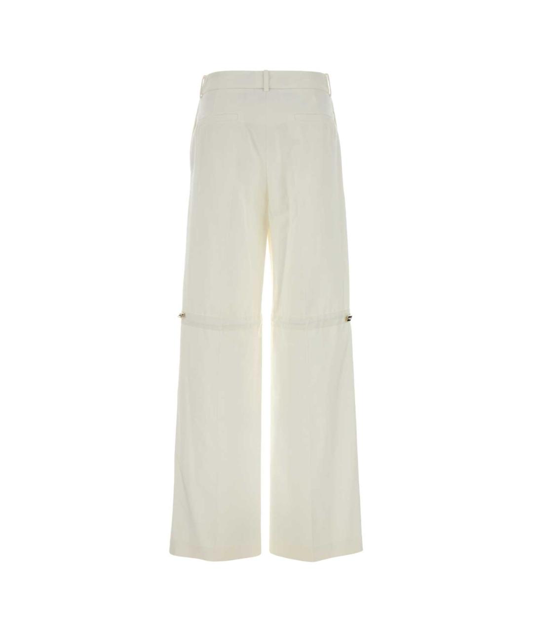 FENDI Белые хлопковые прямые брюки, фото 2