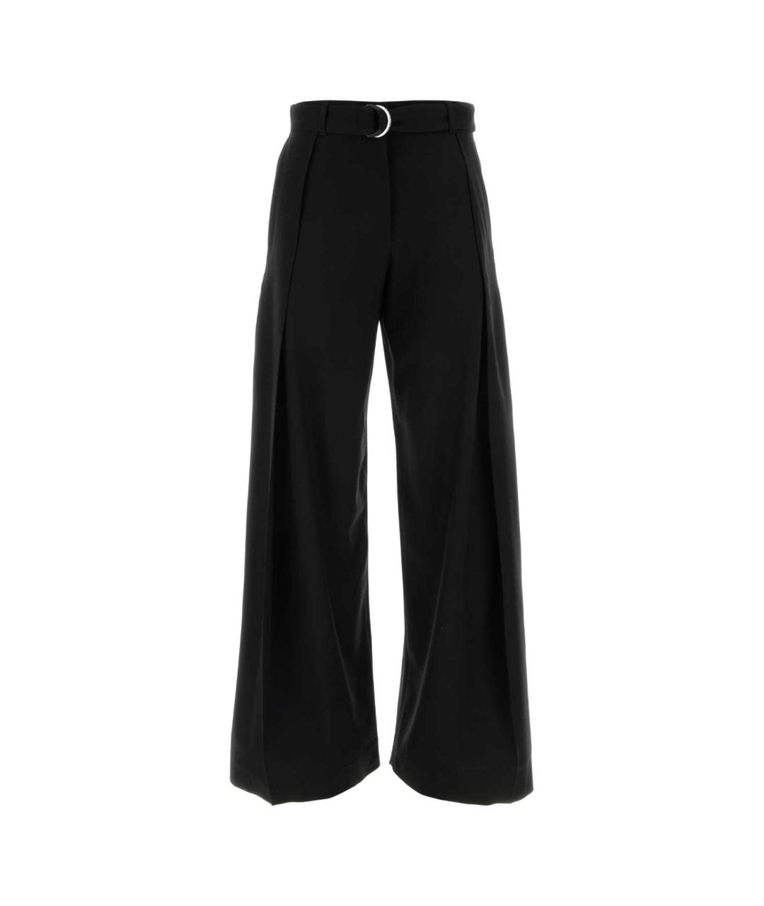 LOEWE Черные шерстяные прямые брюки, фото 1