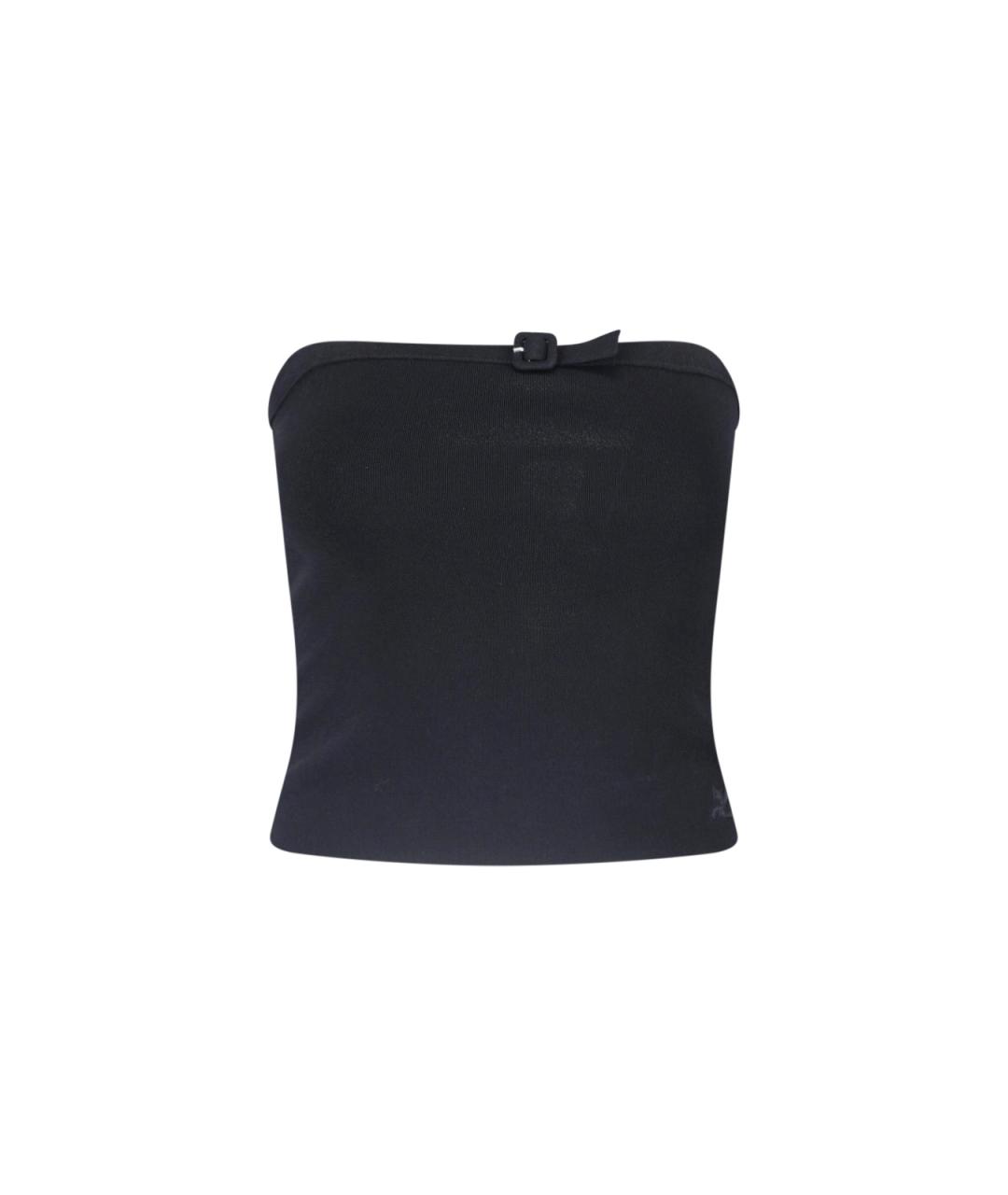 COURREGES Черная вискозная майка, фото 1