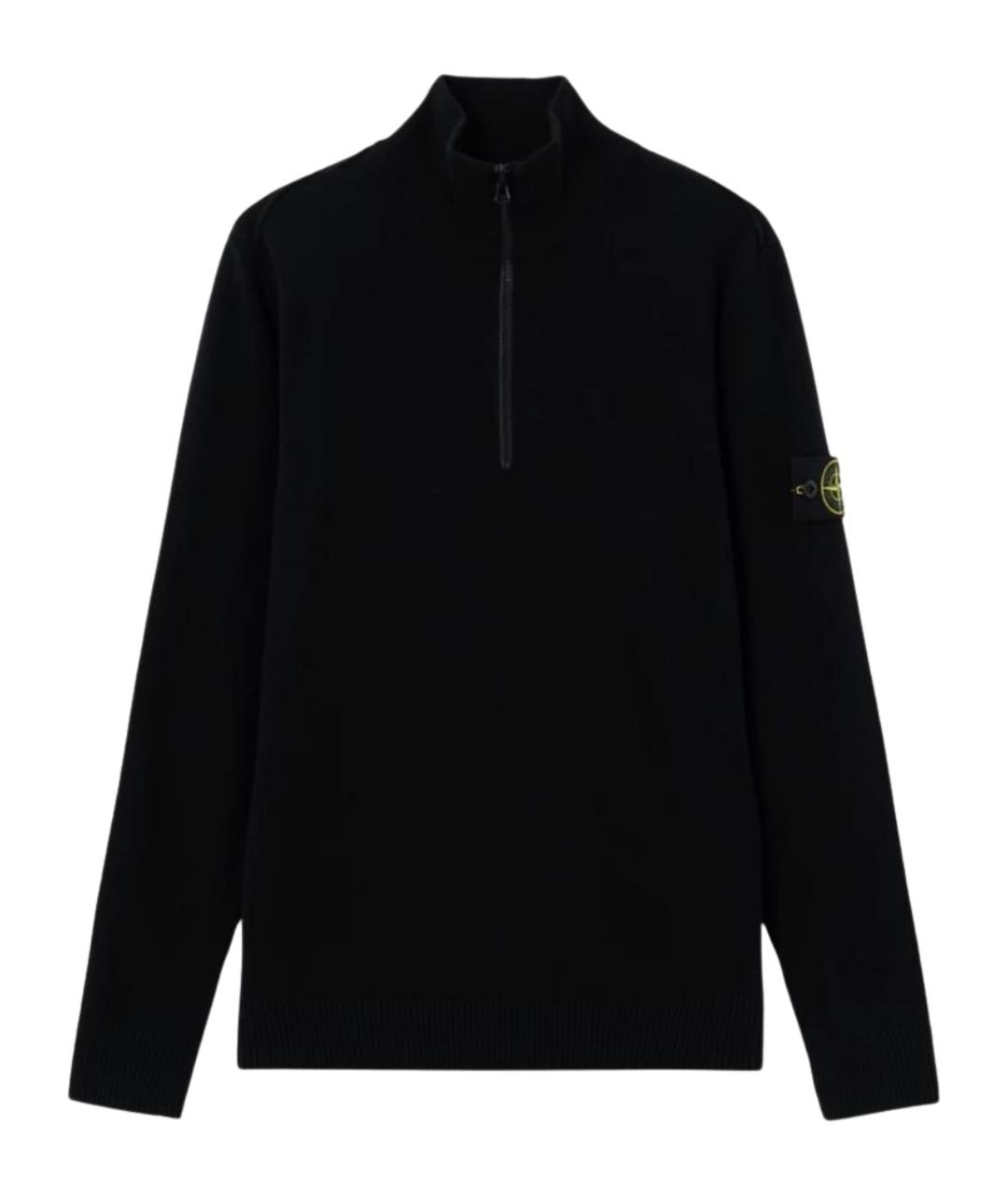 STONE ISLAND Черный шерстяной джемпер / свитер, фото 1