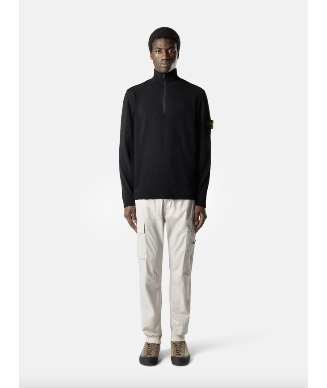 STONE ISLAND Черный шерстяной джемпер / свитер, фото 2