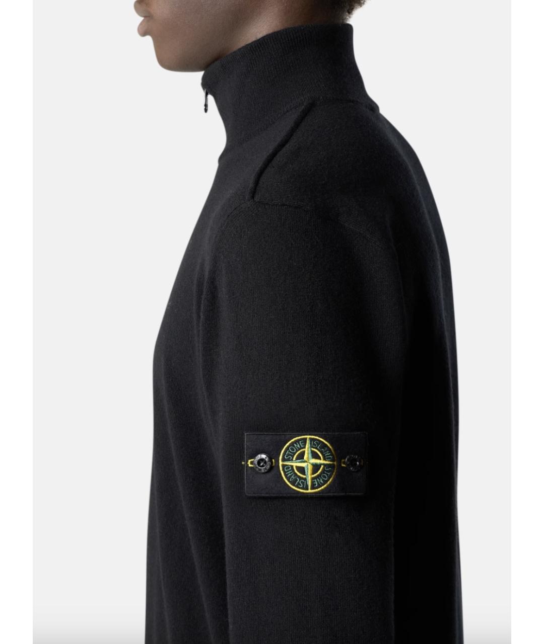 STONE ISLAND Черный шерстяной джемпер / свитер, фото 3
