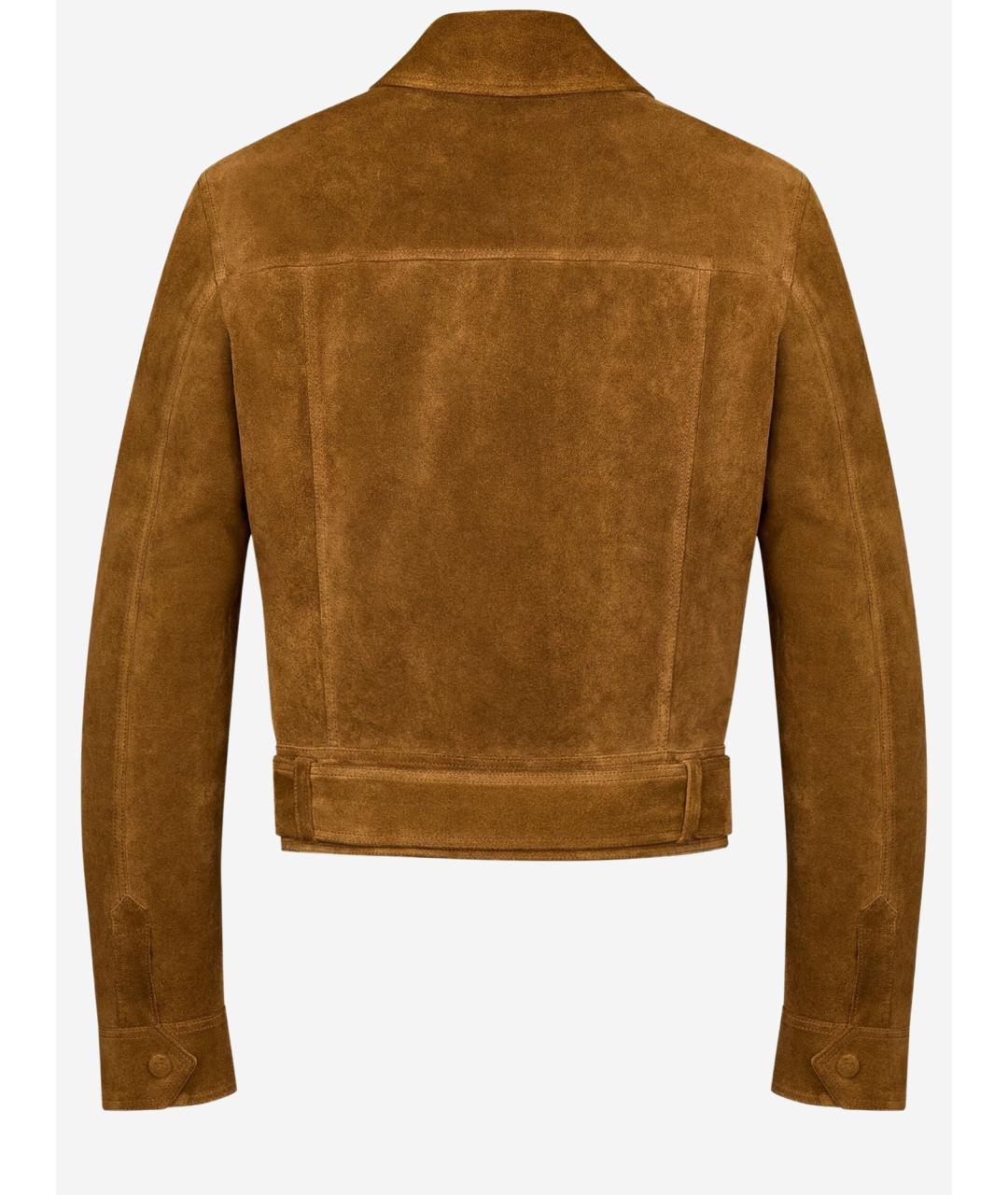 SAINT LAURENT Коричневая замшевая куртка, фото 2