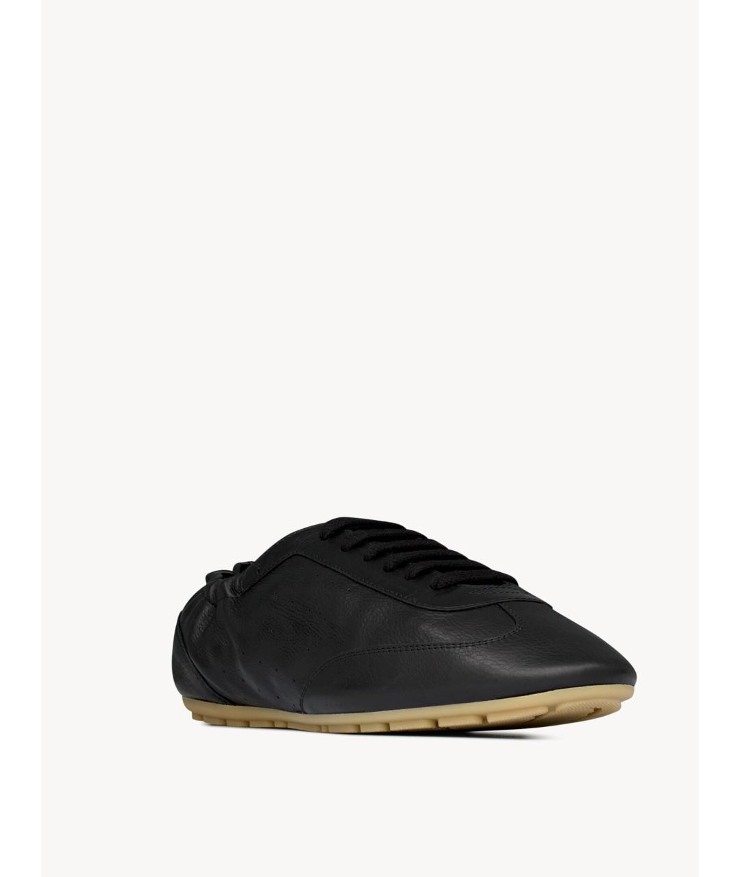 SAINT LAURENT Черные кожаные кроссовки, фото 3