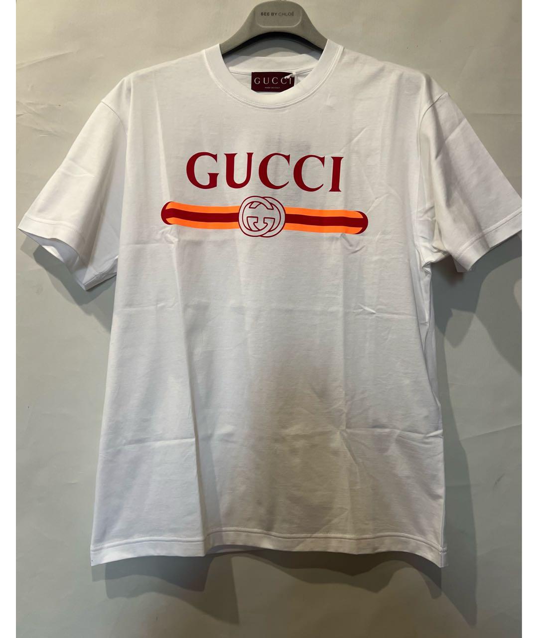 GUCCI Белая хлопковая футболка, фото 9