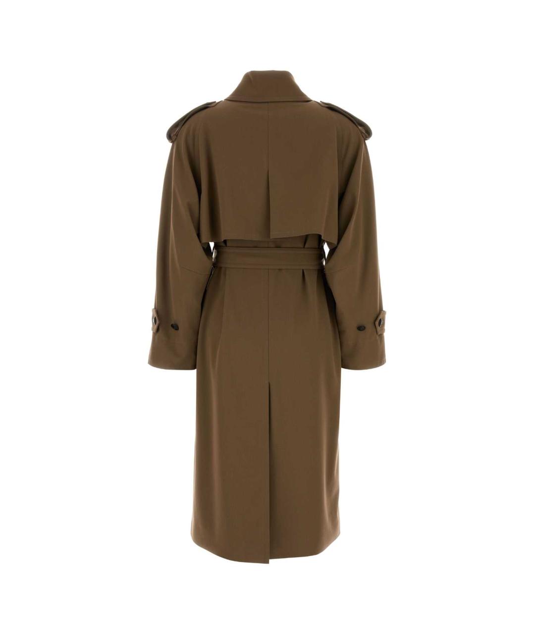 MAX MARA Коричневый шерстяной тренч/плащ, фото 2