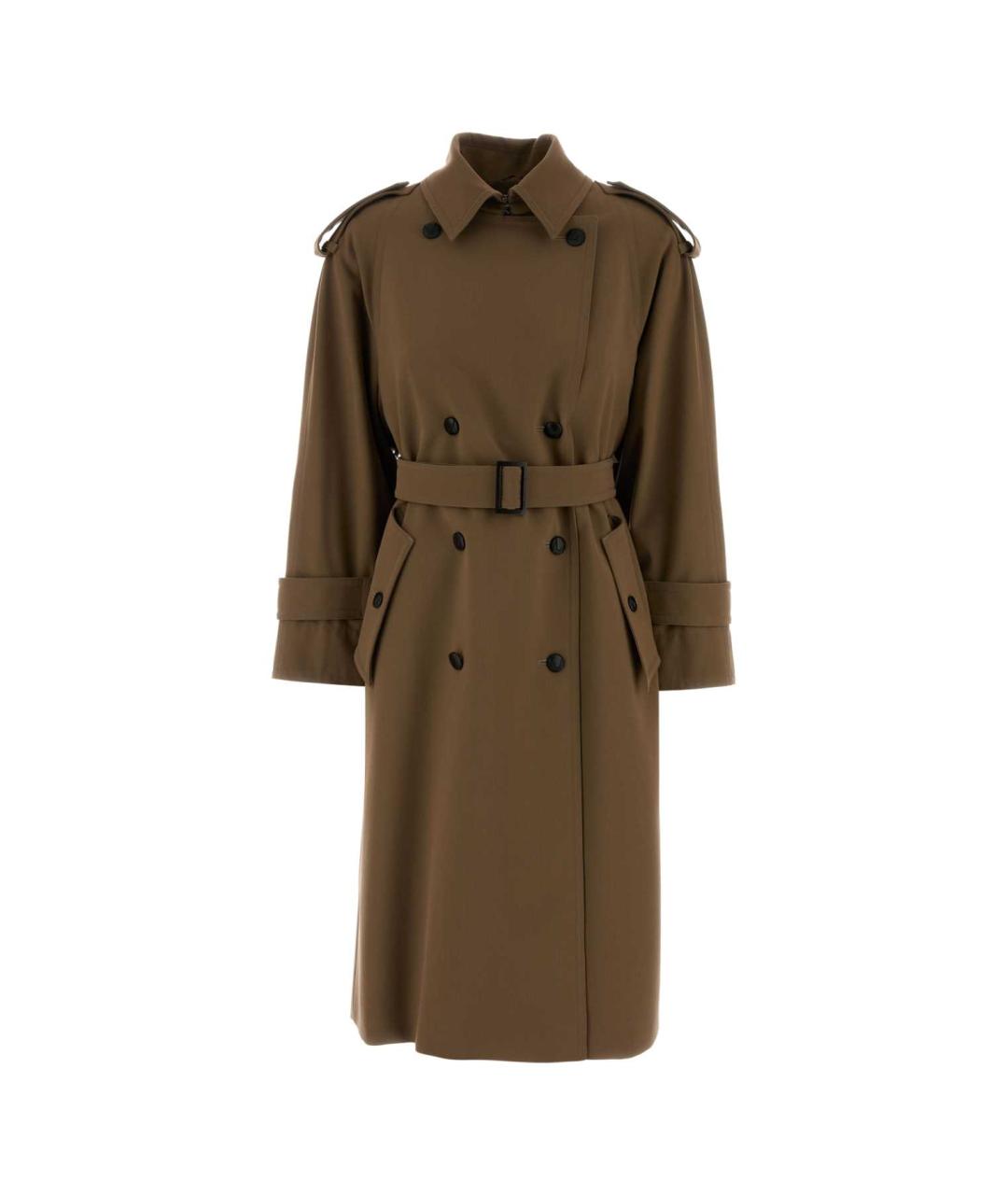 MAX MARA Коричневый шерстяной тренч/плащ, фото 1