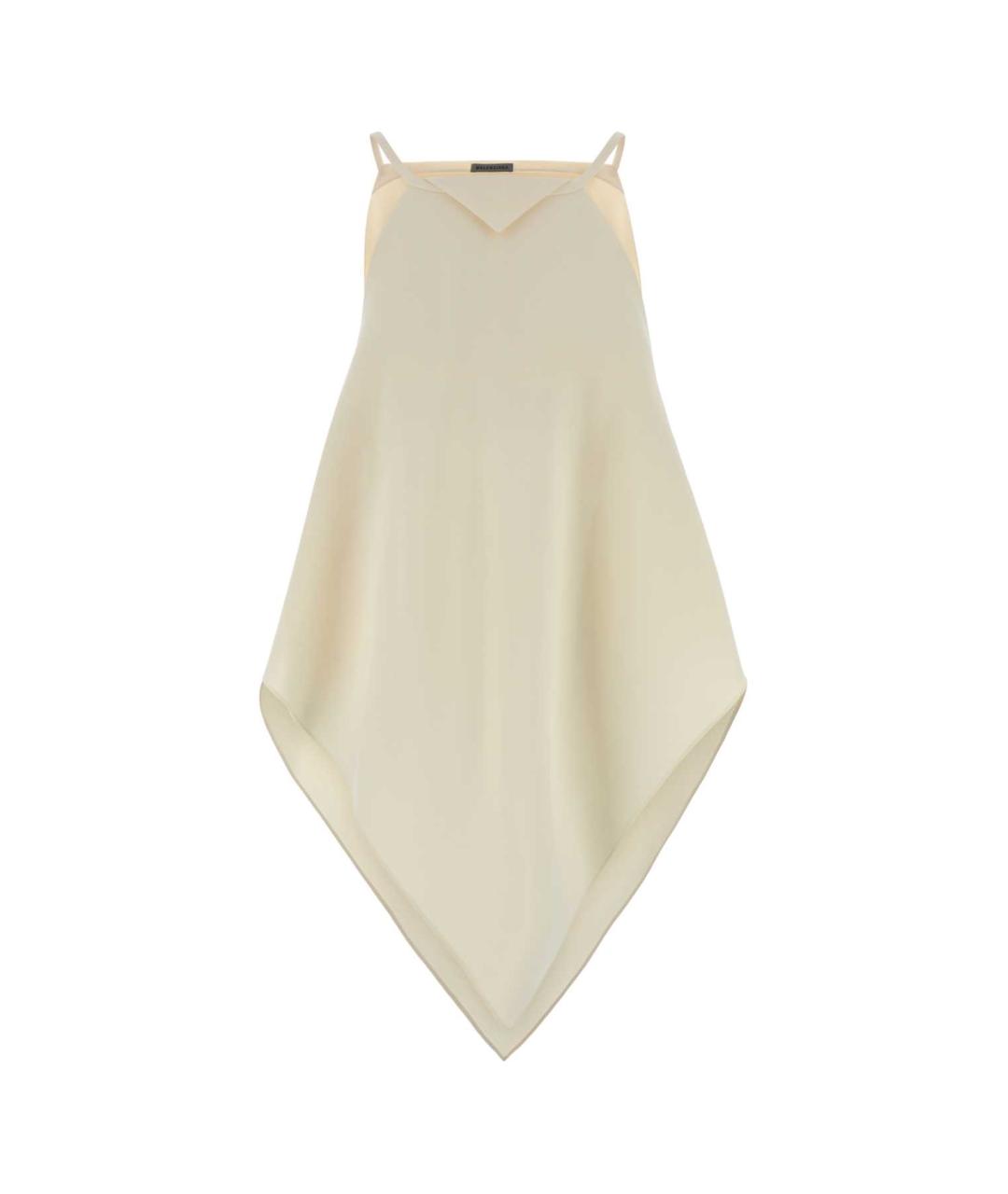 BALENCIAGA Белая шелковая майка, фото 1