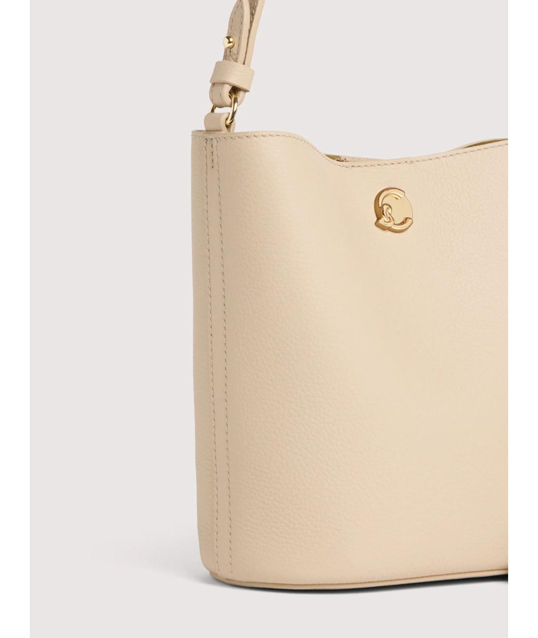 COCCINELLE Бежевая кожаная сумка через плечо, фото 4