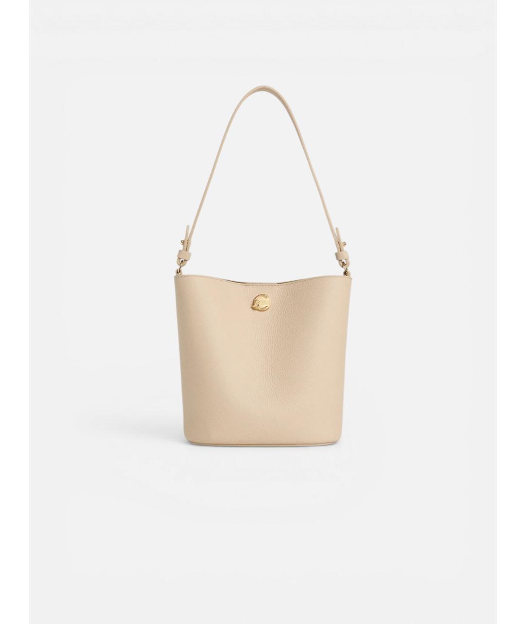 COCCINELLE Бежевая кожаная сумка через плечо, фото 5