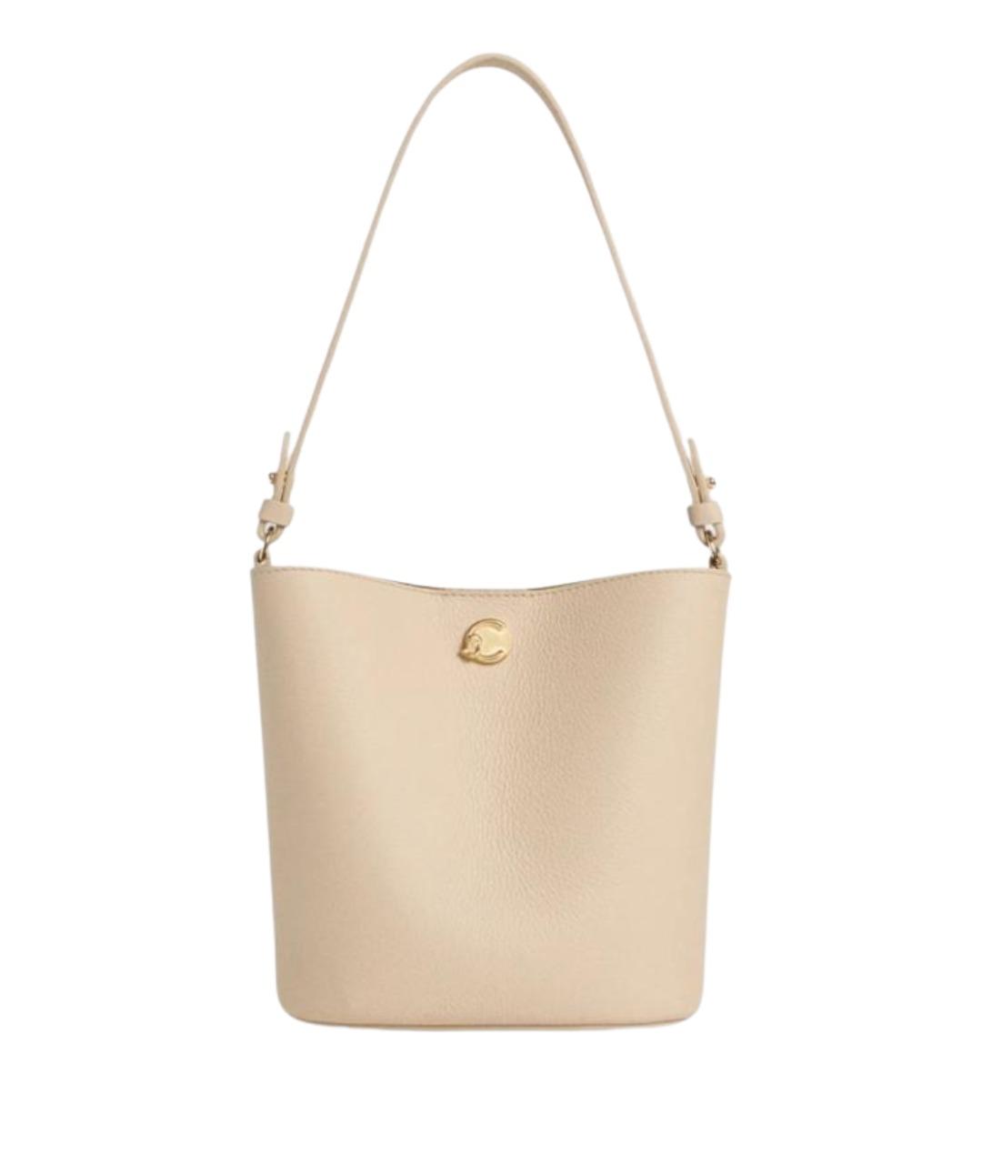 COCCINELLE Бежевая кожаная сумка через плечо, фото 1