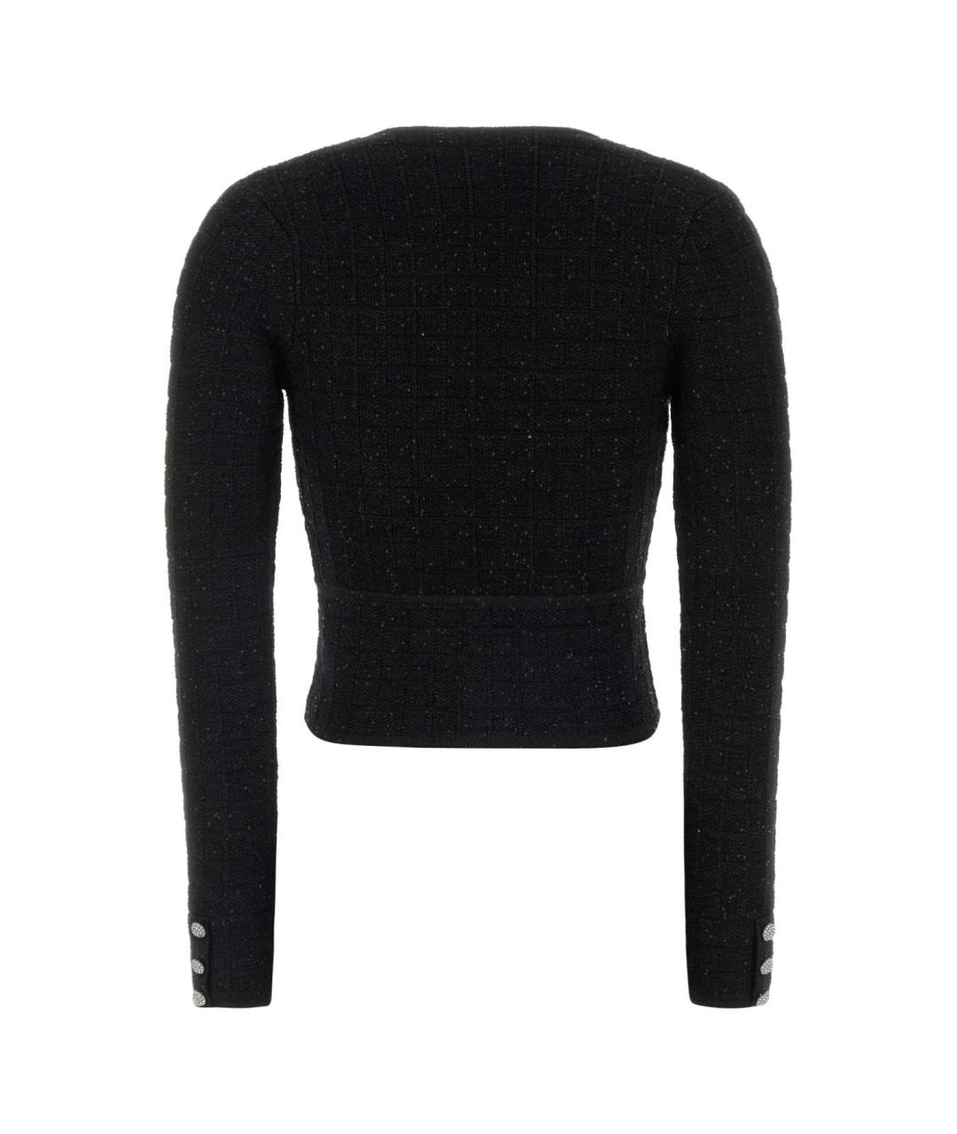 ALESSANDRA RICH Черный полиэстеровый кардиган, фото 2