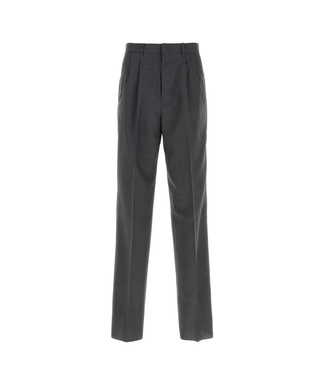 JIL SANDER Серые шерстяные классические брюки, фото 1