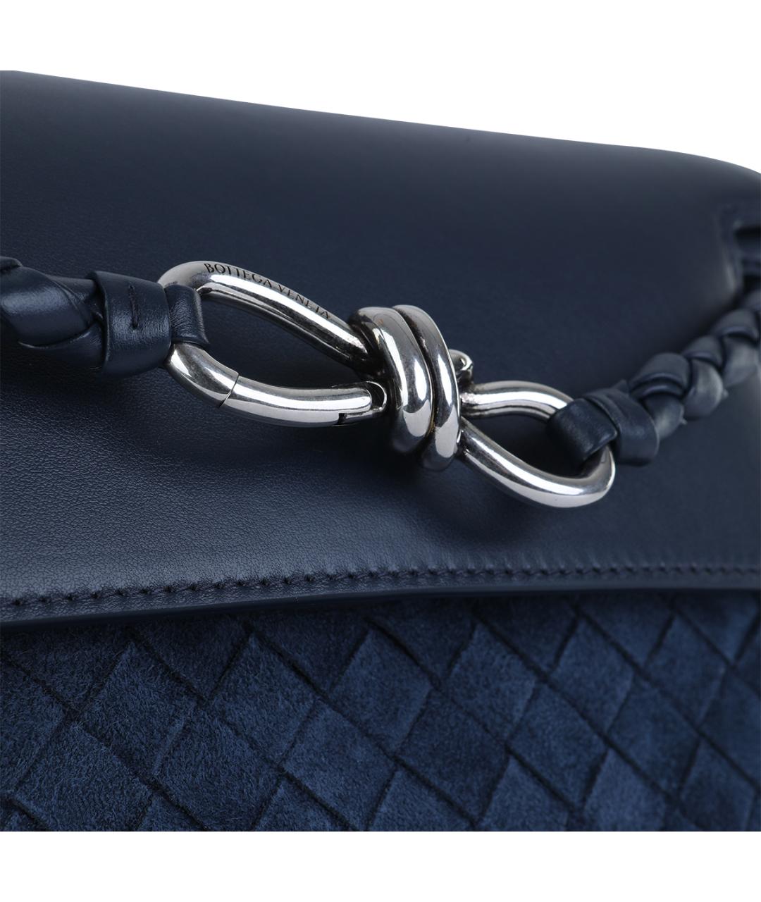 BOTTEGA VENETA Синяя замшевая сумка на плечо, фото 4