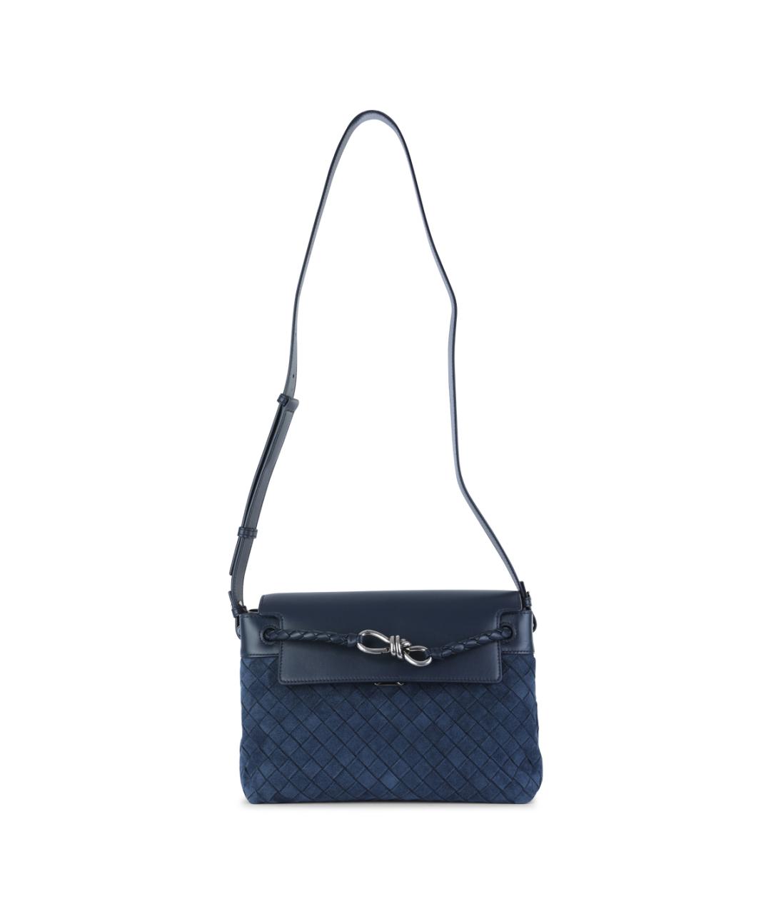 BOTTEGA VENETA Синяя замшевая сумка на плечо, фото 1