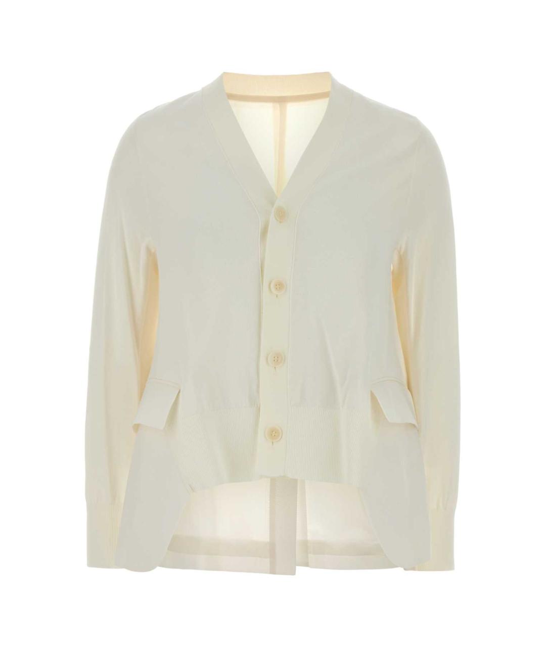 SACAI Белый хлопковый кардиган, фото 1