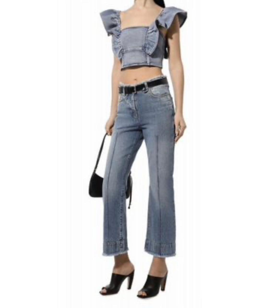 JACQUEMUS Голубые хлопковые джинсы клеш, фото 5