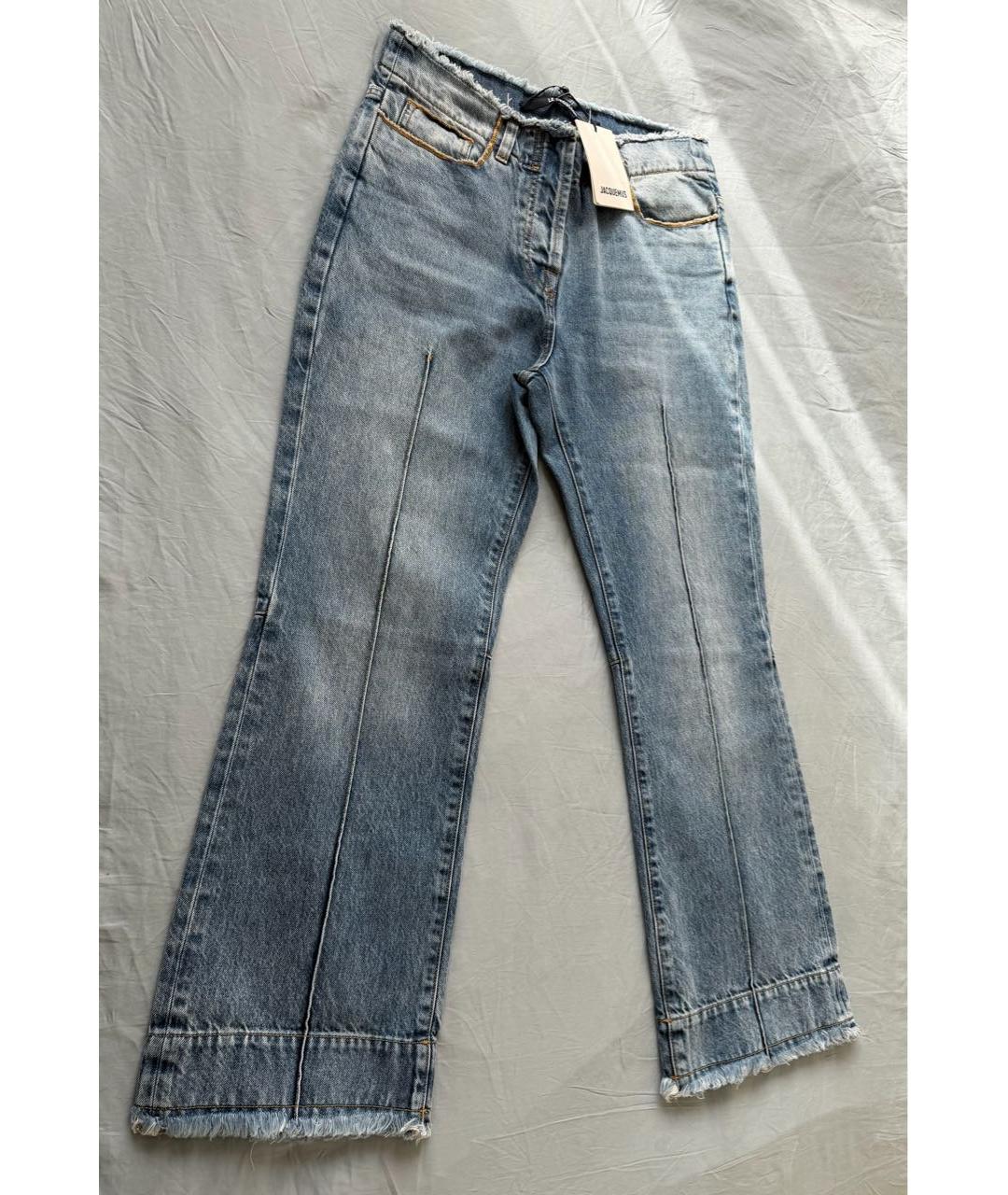 JACQUEMUS Голубые хлопковые джинсы клеш, фото 2