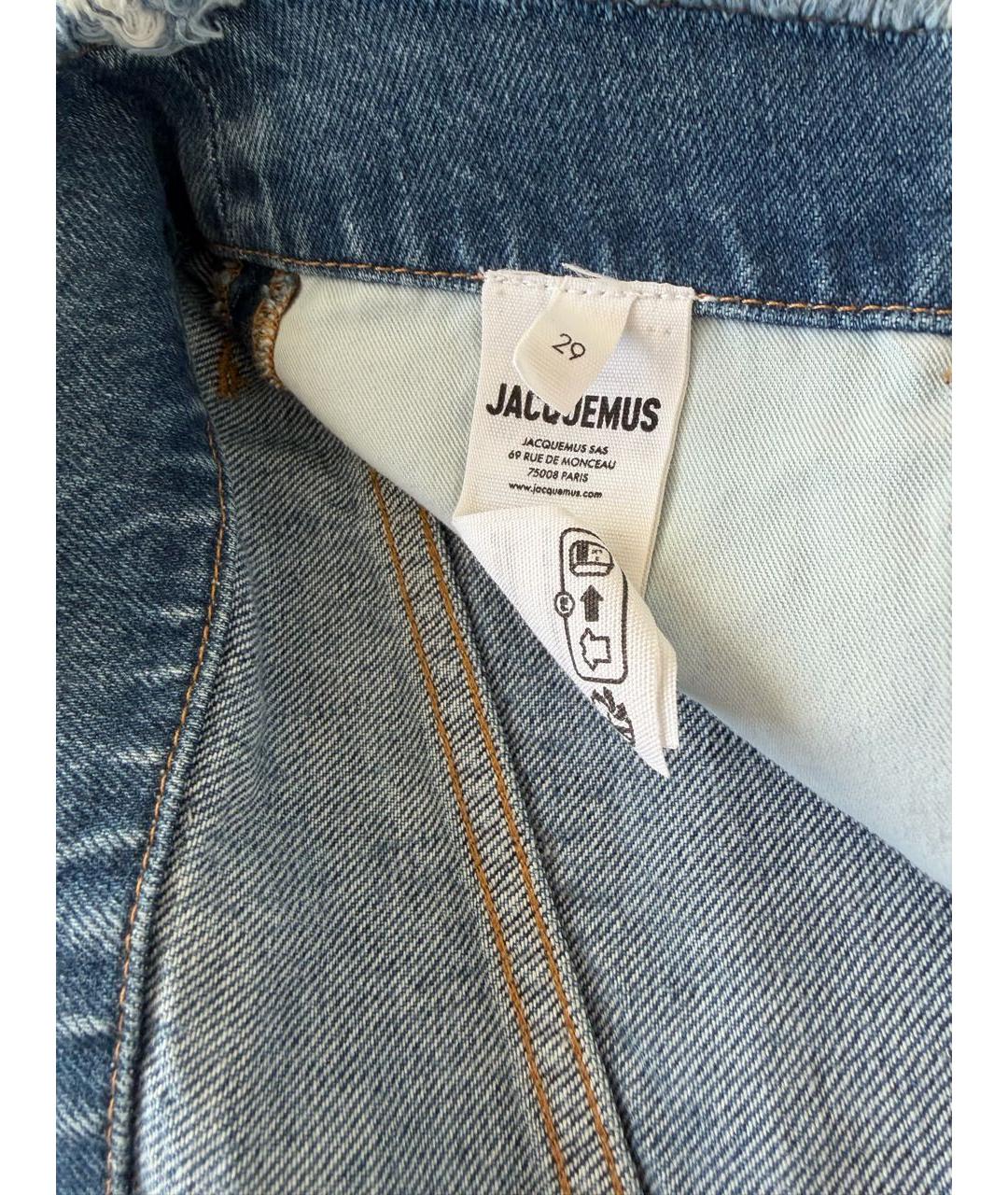 JACQUEMUS Голубые хлопковые джинсы клеш, фото 4