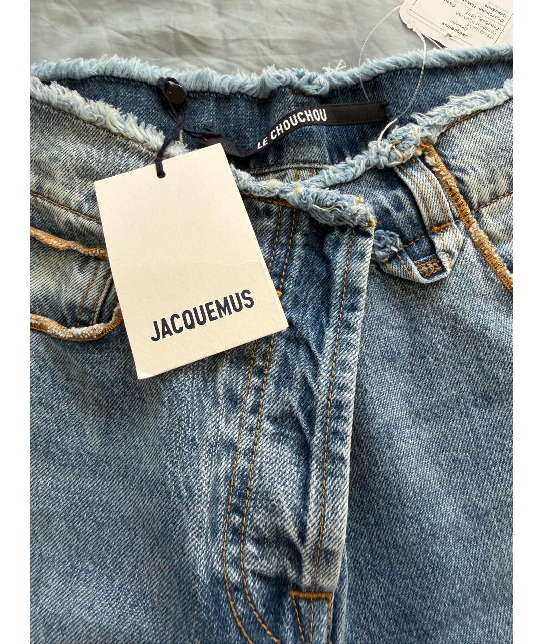 JACQUEMUS Голубые хлопковые джинсы клеш, фото 3