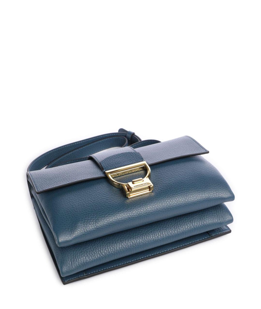COCCINELLE Синяя кожаная сумка через плечо, фото 2