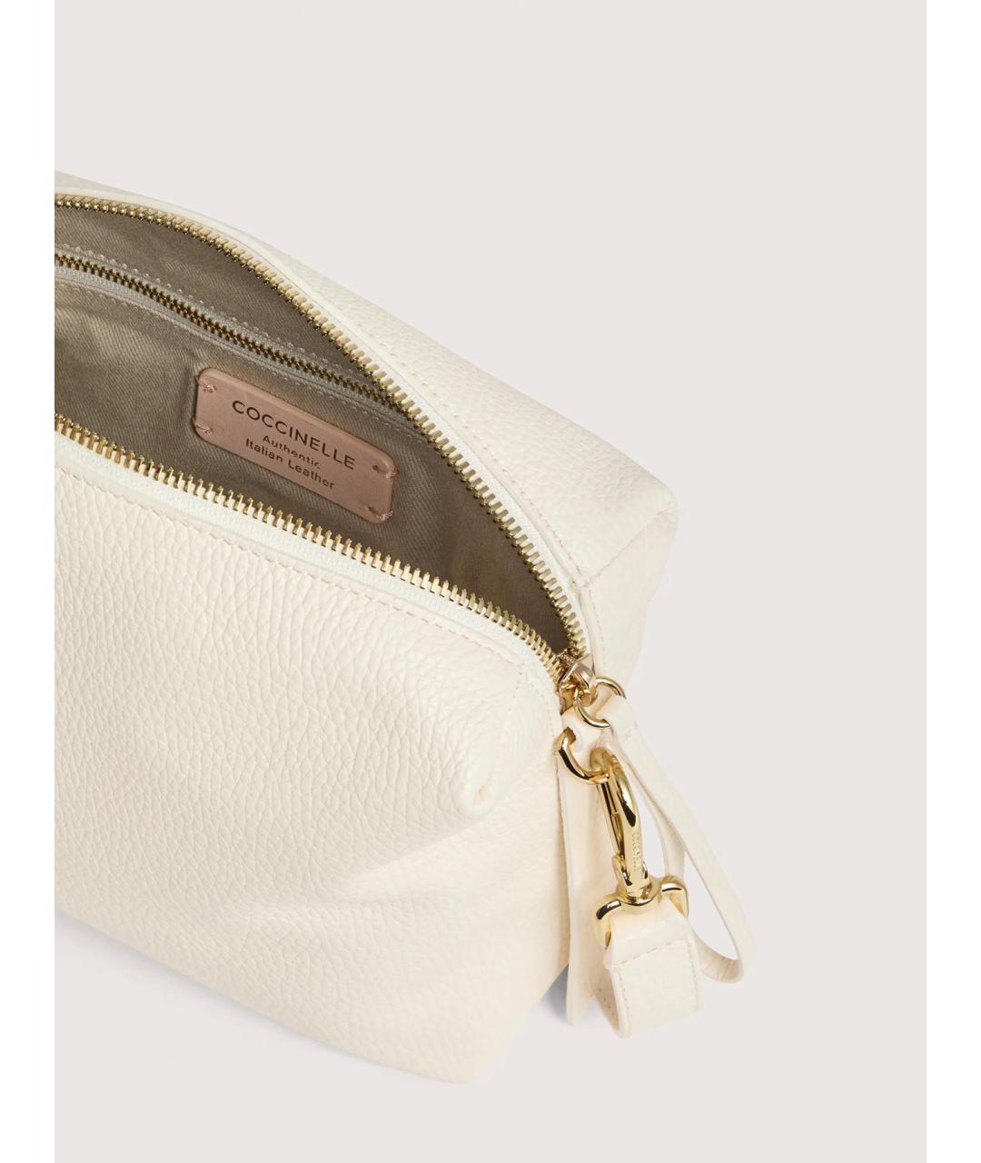 COCCINELLE Белая кожаная сумка через плечо, фото 3