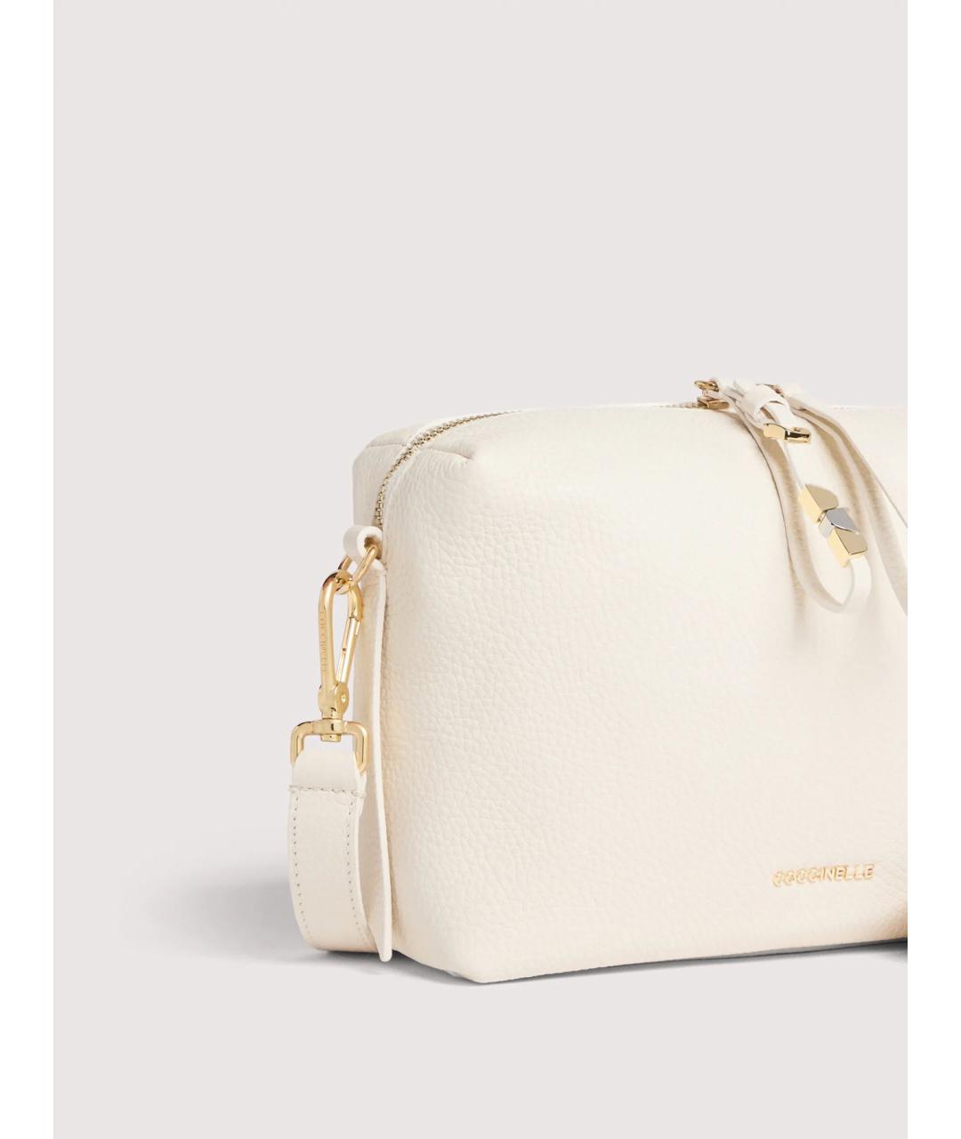 COCCINELLE Белая кожаная сумка через плечо, фото 4