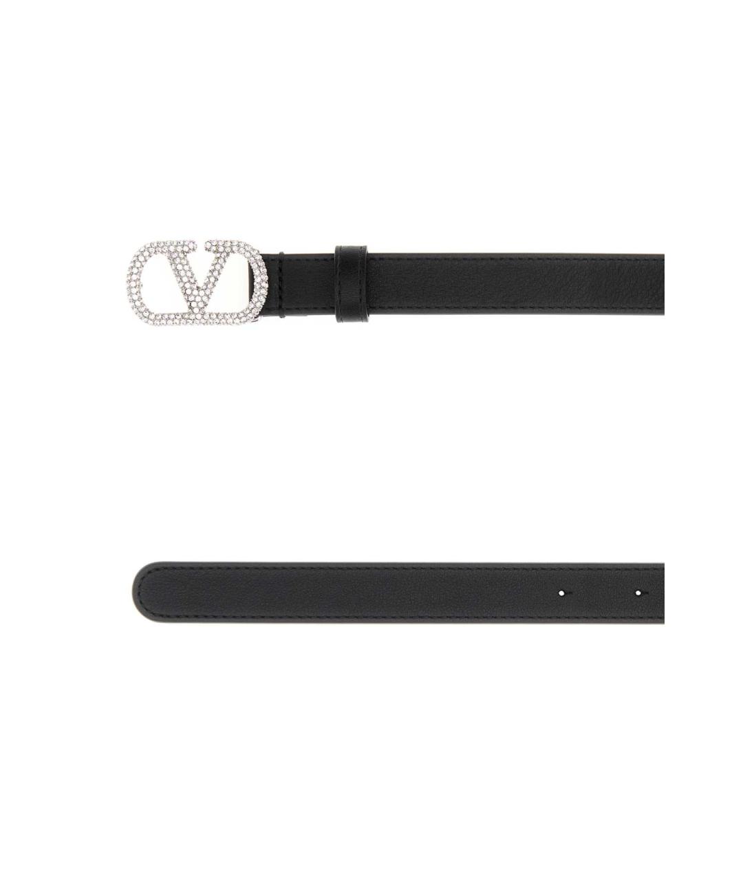 VALENTINO Черный кожаный ремень, фото 2
