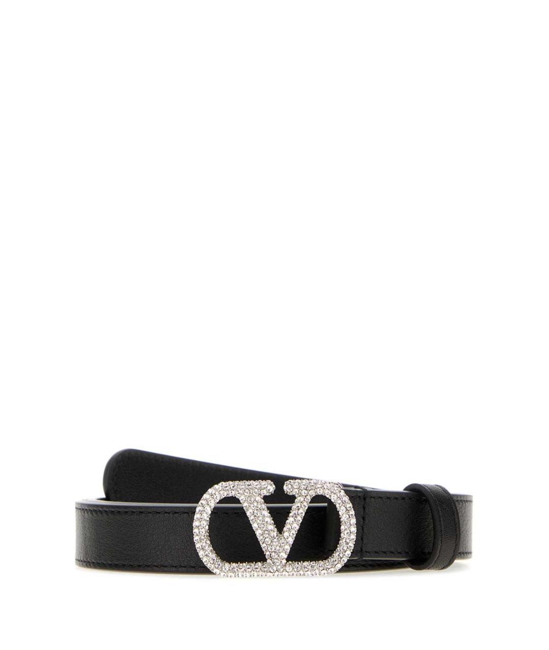 VALENTINO Черный кожаный ремень, фото 1