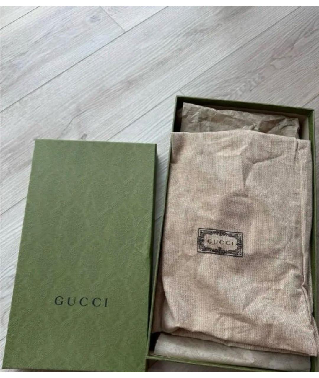 GUCCI Бежевые резиновые шлепанцы, фото 5