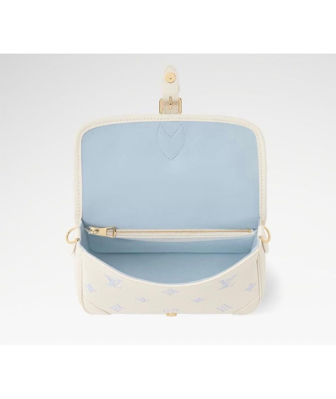 LOUIS VUITTON Белая кожаная сумка через плечо, фото 3