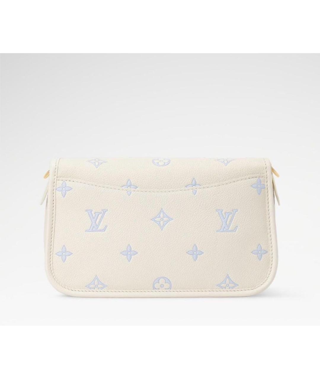 LOUIS VUITTON Белая кожаная сумка через плечо, фото 4