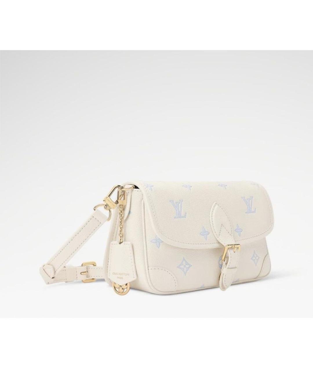 LOUIS VUITTON Белая кожаная сумка через плечо, фото 2