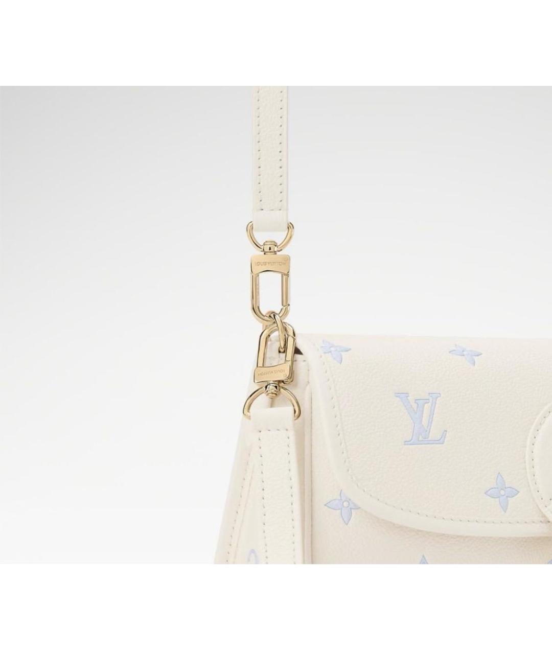 LOUIS VUITTON Белая кожаная сумка через плечо, фото 5