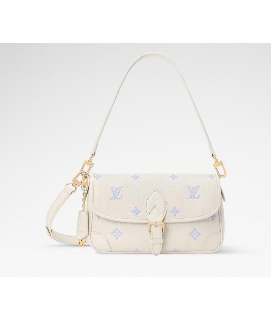 LOUIS VUITTON Белая кожаная сумка через плечо, фото 9