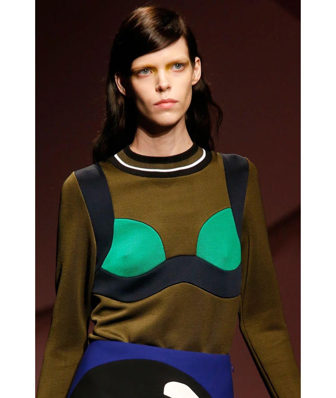 PRADA Зеленые вискозное повседневное платье, фото 8