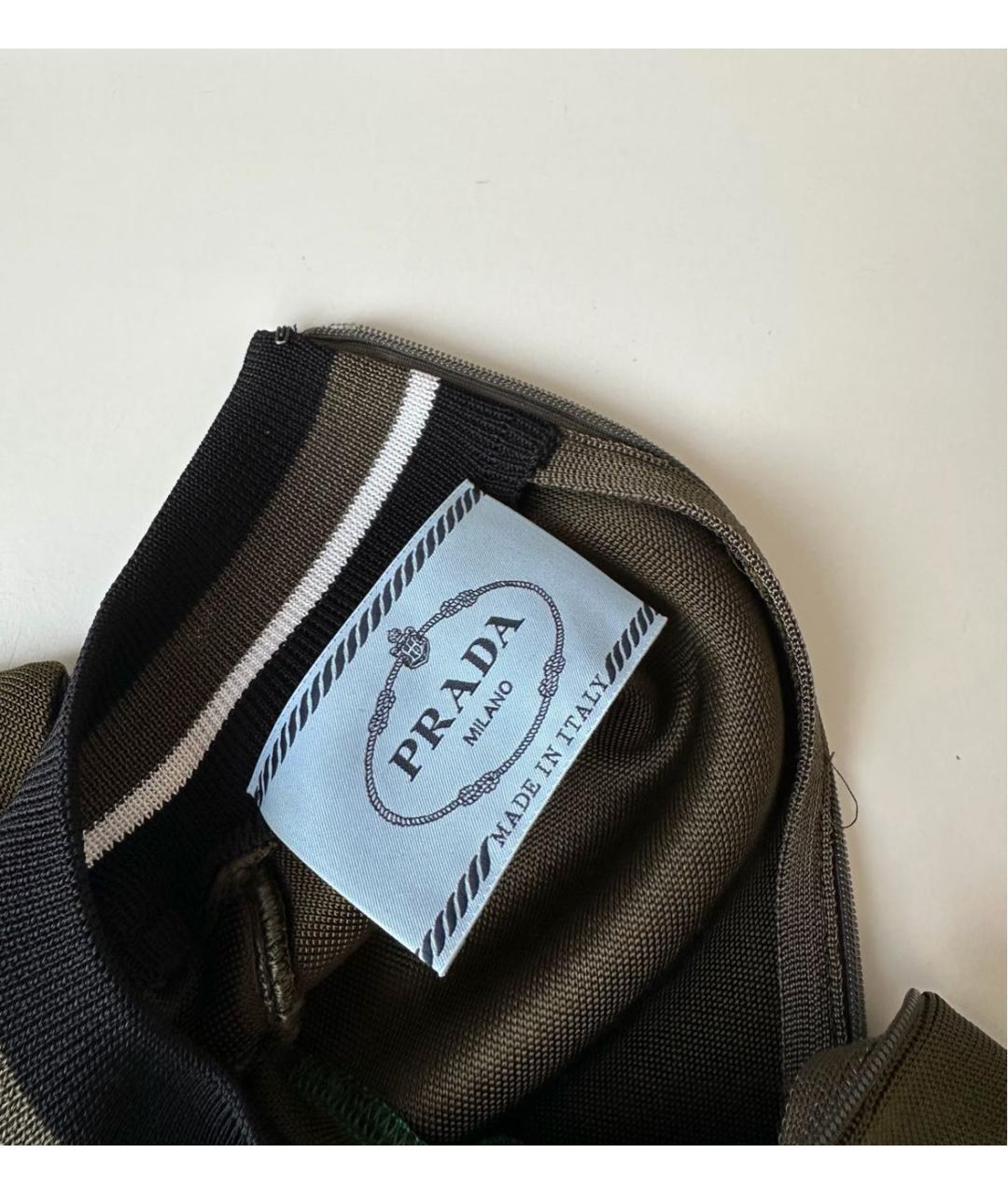 PRADA Зеленые вискозное повседневное платье, фото 5