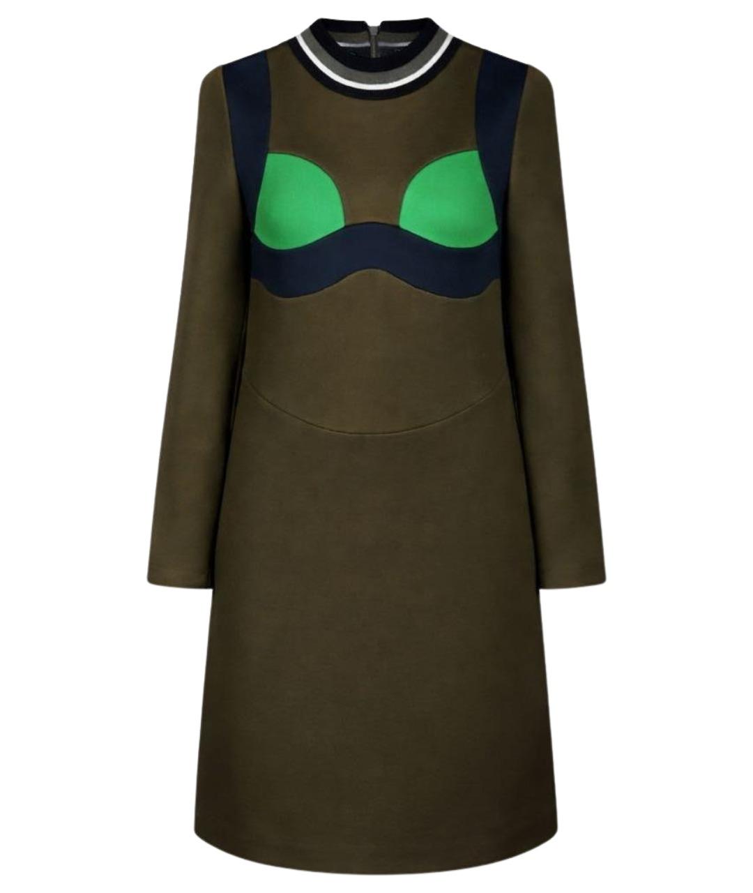 PRADA Зеленые вискозное повседневное платье, фото 1
