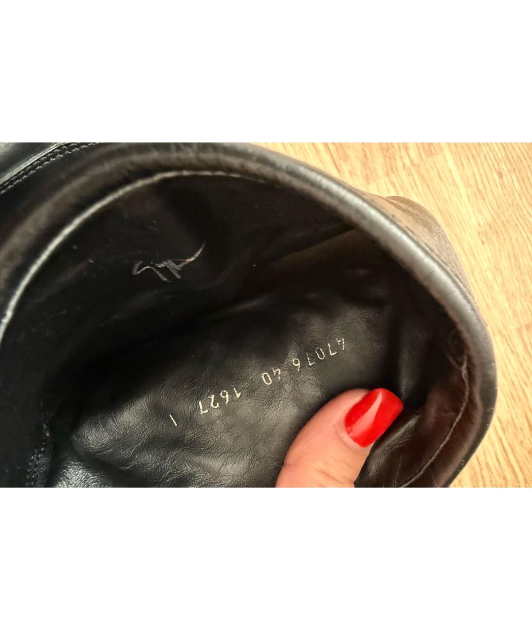 GIUSEPPE ZANOTTI DESIGN Черные кожаные ботинки, фото 3