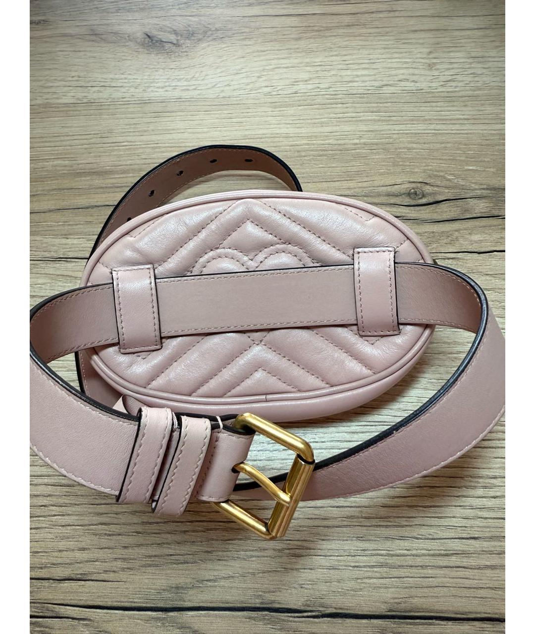 GUCCI Розовая кожаная поясная сумка, фото 3