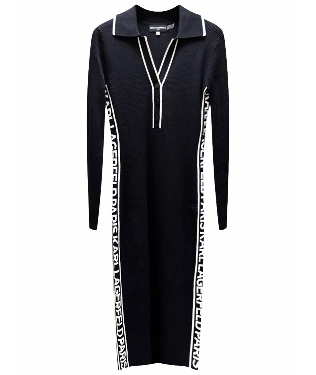 KARL LAGERFELD Черное вискозное повседневное платье, фото 1